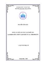 đánh giá hiệu quả đào tạo nghề cho lao động nông thôn tại huyện tuy an, tỉnh phú yên