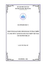 Phân tích hoạt động tín dụng đầu tư phát triển của nhà nước tại ngân hàng phát triển việt nam, chi nhánh nghệ an