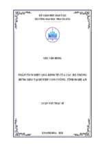 Phân tích hiệu quả kinh tế của các hộ trồng rừng keo tại huyện con cuông, tỉnh nghệ an