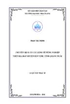 Chuyển dịch cơ cấu kinh tế nông nghiệp trên địa bàn huyện sơn tịnh, tỉnh quảng ngãi