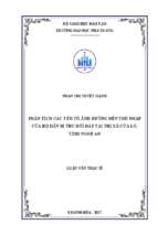 Phân tích các yếu tố ảnh hưởng đến thu nhập của hộ dân bị thu hồi đất tại thị xã cửa lò, tỉnh nghệ an