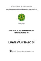 Luận văn thạc sĩ bảo vệ thực vật  chẩn đoán và đặc điểm sinh học của begomovirus hại ớt