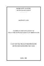 Tạo động lực cho người lao động tại công ty tnhh thương mại và dịch vụ tín thịnh hưng yên