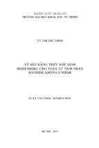 Về bất đẳng thức bất định heisenberg cho toán tử tích phân fourier không unitar