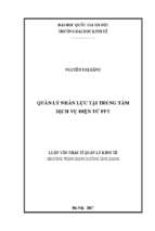 Quản lý nhân lực tại trung tâm dịch vụ điện tử fpt