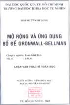 Mở rộng và ứng dụng bổ đề gronwall bellman