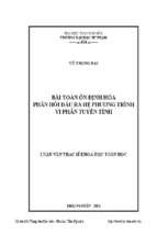 Bài toán ổn định hóa phản hồi đầu ra hệ phương trình vi phân tuyến tính