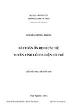 Bài toán ổn định các hệ tuyến tính lồi đa diện có trễ