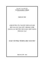 ảnh hưởng của truyền thông xã hội đến giáo dục đạo đức cho học sinh trong các trường thpt tỉnh bắc kạn