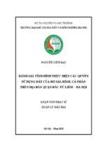 đánh giá tình hình thực hiện các quyền sử dụng dất của hộ gia đình, cá nhân trên địa bàn quận bắc từ liêm, thành phố hà nội