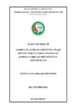 Nghiên cứu, đánh giá ảnh hưởng của ph đến độc tính của niken lên sinh vật daphnia lumholtzi trên mẫu nước sông đồng nai