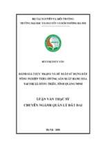 đánh giá thực trạng và đề xuất sử dụng đất nông nghiệp theo hướng sản xuất hàng hóa tại thị xã đông triều, tỉnh quảng ninh