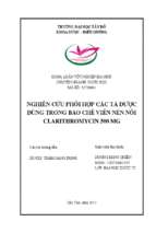 Nghiên cứu phối hợp các tá dược dùng trong bào chế viên nén nổi clarithromycin 500 mg