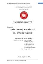 Phân tích việc chuyển giá của hãng xe porsche   môn tài chính quốc tế