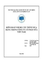 Chuyên đề kiểm soát nội bộ chu trình mua hàng trong công ty cổ phần sữa viết nam