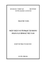 Nhân thân người phạm tội trong pháp luật hình sự việt nam (luận văn thạc sĩ luật học)