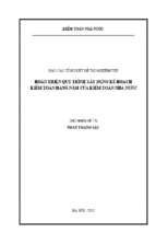 Luận văn hoàn thiện quy trình xây dựng kế hoạch kiểm toán hàng năm của kiểm toán nhà nước