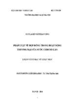 Pháp luật hợp đồng trong hoạt động thương mại của nước chdcnd lào (luận văn thạc sĩ luật học)