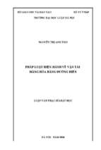 Pháp luật hiện hành về vận tải hàng hóa bằng đường biển (luận văn thạc sĩ luật học)