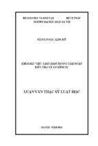 Kiểm sát việc tạm giam trong giai đoạn điều tra vụ án hình sự (luận văn thạc sĩ luật học)