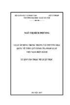 Luật áp dụng trong trọng tài thương mại quốc tế theo quy định của pháp luật việt nam hiện hành (luận văn thạc sĩ luật học)