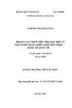 Pháp luật thuế tiêu thụ đặc biệt ở việt nam trong điều kiện hội nhập kinh tế quốc tế (luận văn thạc sĩ luật học)