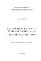 Luận văn các quá trình rã vi phạm số lepton thế hệ ei ejeke¯l trong mô hình zee   babu