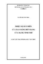 Luận văn nhiệt độ suy biến của dao động biến dạng của mạng tinh thể