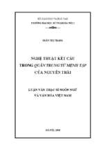 Luận văn nghệ thuật kết cấu trong quân trung từ mệnh tập của nguyễn trãi