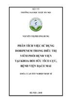 Phân tích việc sử dụng doripenem trong điều trị viêm phổi bệnh viện tại khoa hồi sức tích cực, bệnh viện bạch mai