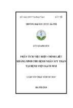 Phân tích việc hiệu chỉnh liều kháng sinh cho bệnh nhân suy thận tại bệnh viện bạch mai