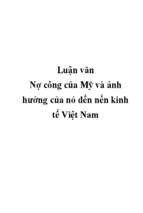 Tiểu luận nợ công của mỹ và ảnh hưởng của nó đến nền kinh tế việt nam