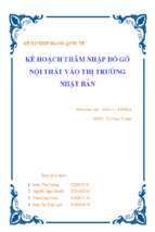 Tiểu luận kế hoạch thâm nhập đồ gỗ nội thất vào thị trường nhật bản