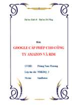 Tiểu luận google cấp phép cho công ty amazon và rim