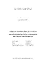 Nghiên cứu thiết kế hệ thống đo và giám sát nhiệt độ, độ ẩm không dây ứng dụng trong các kho bảo quản nông sản dạng hạt