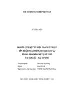 Nghiên cứu một số biện pháp kỹ thuật sản xuất dưa thơm (cucumis melo l.) trong nhà mái che vụ hè 2015 tại gia lộc – hải dương