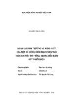 đánh giá sinh trưởng và năng suất của một số giống diêm mạch nhập nội trên hai mật độ trồng trong điều kiện đất nhiễm mặn