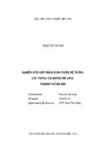 Nghiên cứu góp phần hoàn thiện hệ thống cây trồng tại huyện mê linh, thành phố hà nội