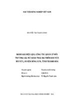 đánh giá hiệu quả công tác quản lý môi trường các mỏ khai thác đá trên khu vực núi vức, huyện đông sơn, tỉnh thanh hóa