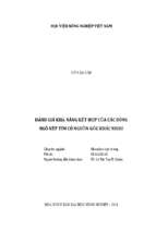 đánh giá khả năng kết hợp của các dòng ngô nếp tím có nguồn gốc khác nhau