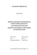 Nghiên cứu ảnh hưởng của phân bón nano đến sinh trưởng, năng suất và chất lượng của dây thìa canh (gymnema sylvestre (retz.) r. br ex schult) tại chương mỹ, hà nội