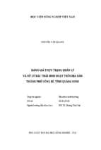 đánh giá thực trạng quản lý và xử lý rác thải sinh hoạt trên địa bàn thành phố uông bí, tỉnh quảng ninh