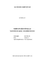 Nghiên cứu bệnh nấm hại lạc tại huyện nho quan – ninh bình năm 2015