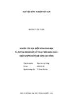 Nghiên cứu đặc điểm nông sinh học và một số biện pháp kỹ thuật đến năng suất, chất lượng giống lê vàng cao bằng