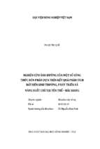 Nghiên cứu ảnh hưởng của một số công thức bón phân dựa trên kết quả phân tích đất đến sinh trưởng, phát triển và năng suất chè tại yên thế – bắc giang