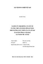 Nghiên cứu ảnh hưởng của mật độ và công thức bón phân đến khả năng sinh trưởng, phát triển của cây gối hạc (leearubra blume ex spreng.) tại thanh trì   hà nội