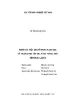 đánh giá hiệu quả sử dụng nano bạc và thảo dược với khả năng phòng trừ bệnh bạc lá lúa