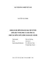 đánh giá đặc điểm nông sinh học một số mẫu giống đậu tương phục vụ cho công tác chọn tạo giống chất lượng tại gia lâm – hà nội