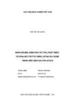 đánh giá khả năng sinh trưởng, phát triển và năng suất một số dòng, giống đậu xanh trong điều kiện gia lâm, hà nội