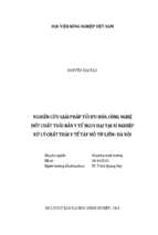 Nghiên cứu giải pháp tối ưu hóa công nghệ đốt chất thải rắn y tế nguy hại tại xí nghiệp xử lý chất thải y tế tây mỗ từ liêm  hà nội